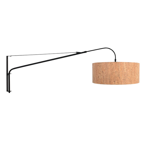 Elegant Classy 4336ZW schwarze Wandleuchte mit Kork-Lampenschirm Ø50 cm
