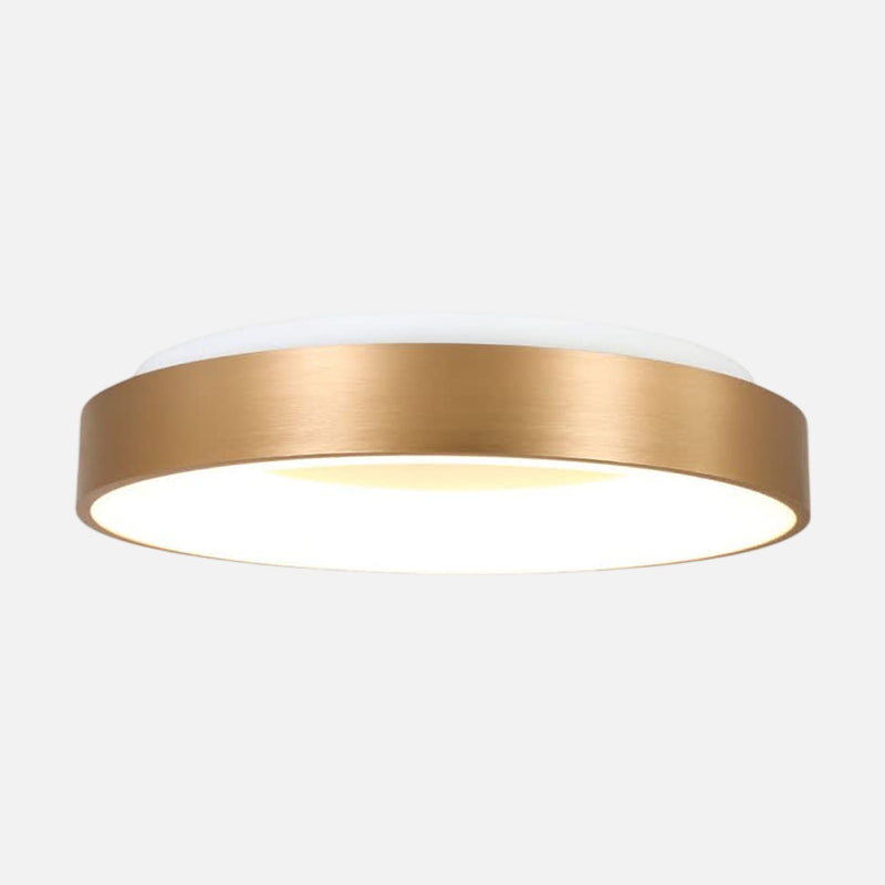 Plafonnier LED doré rond, anneau design 38 cm pour salon | Ringlede
