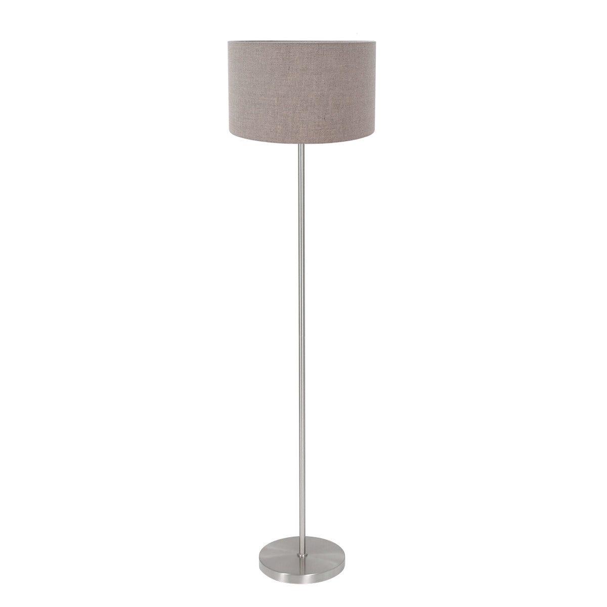 Vue de face du lampadaire entier, abat-jour et base ronde visibles