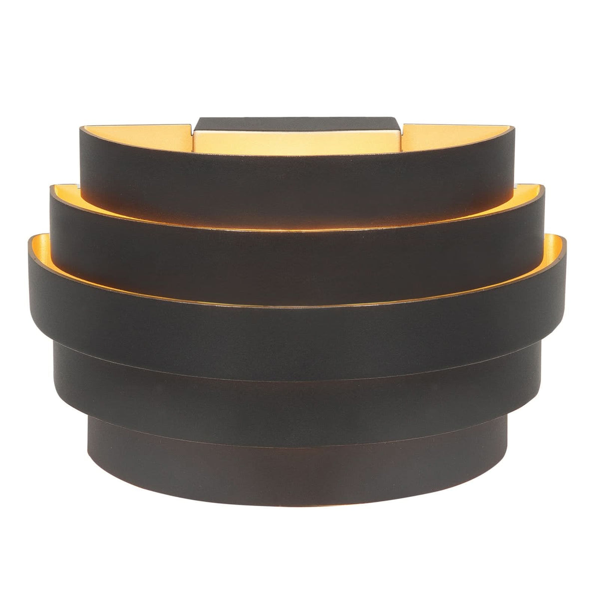 Applique murale Scudo en aluminium, noir, hauteur 10,5 cm