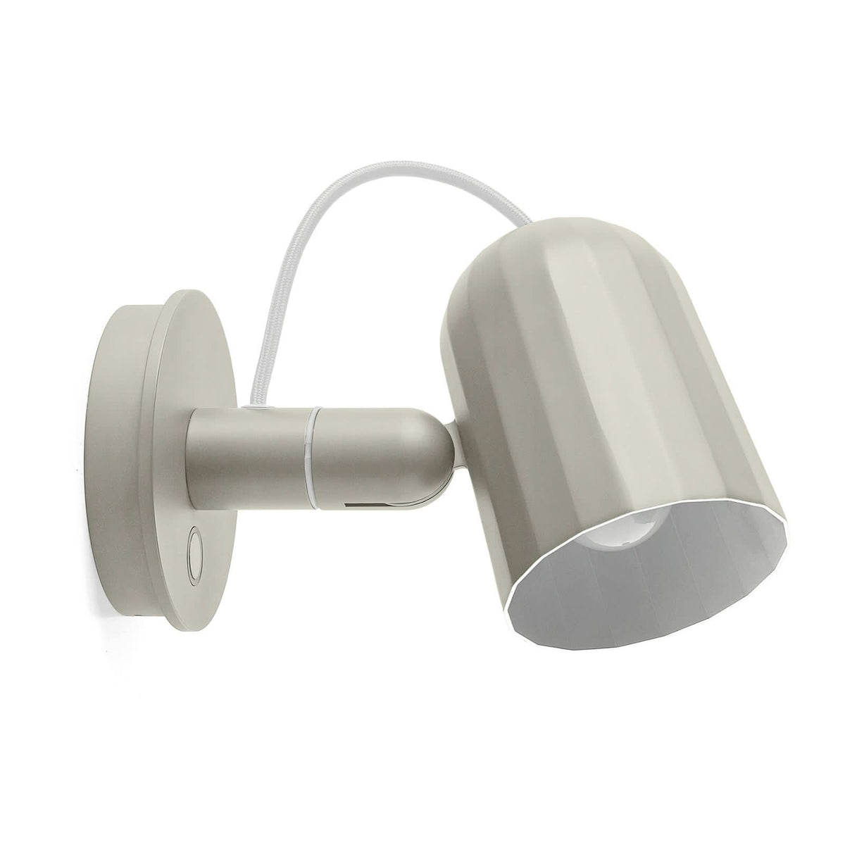 Applique murale Noc Wall Button en aluminium, blanc, hauteur 14 cm