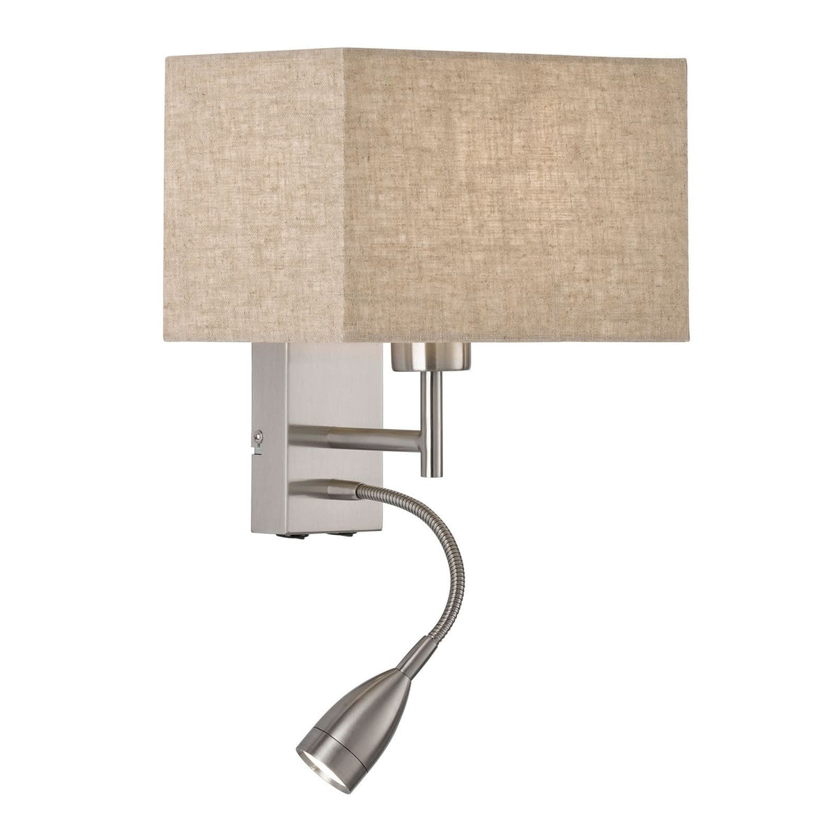 Applique murale Dream en lin, nickel mat et sable, hauteur 38 cm