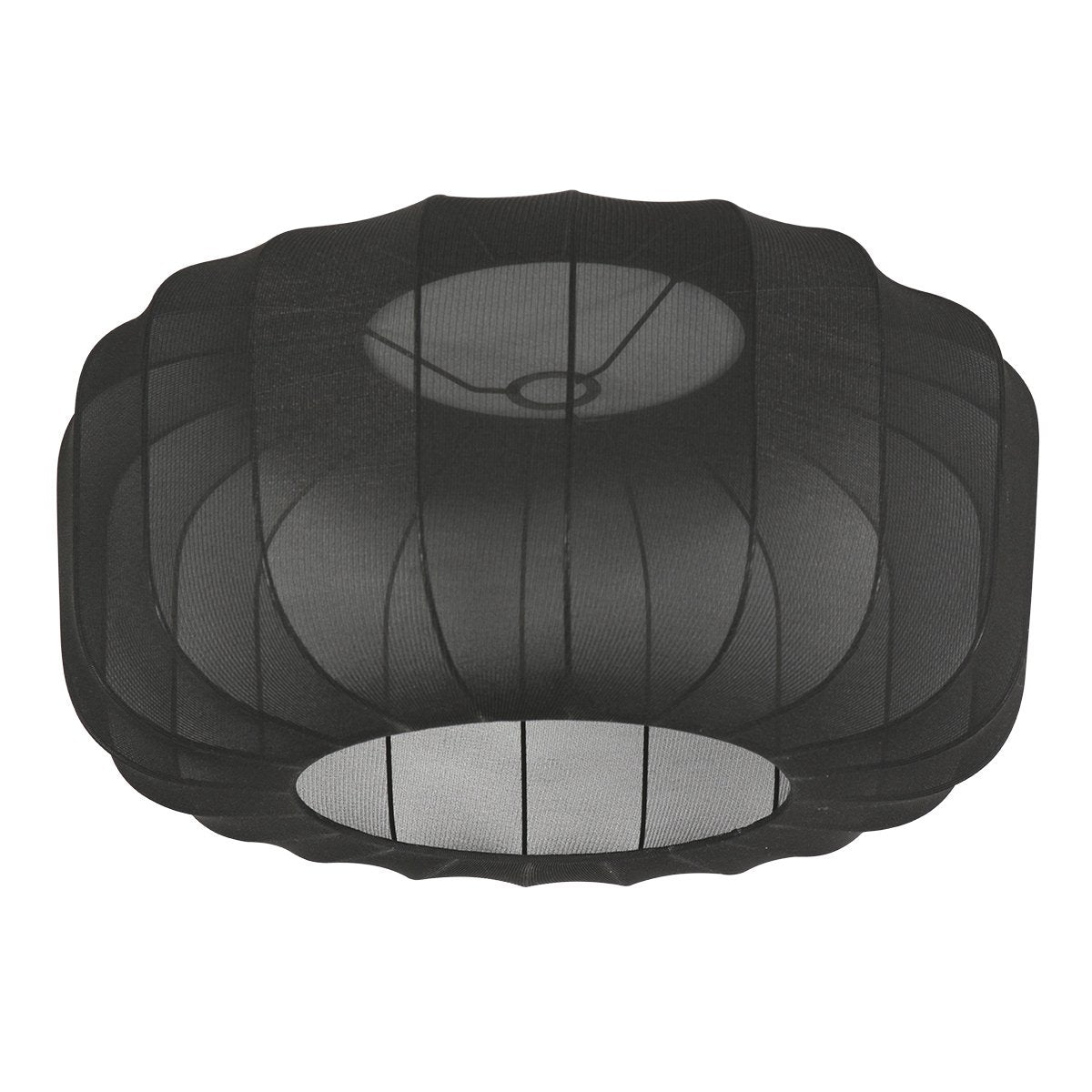 Suspension tambour noir voile, abat-jour bombé Ø 60 cm | Vellum