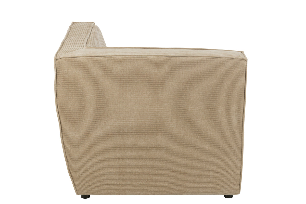Ecksofa Dunkelbeige Holz | Miro
