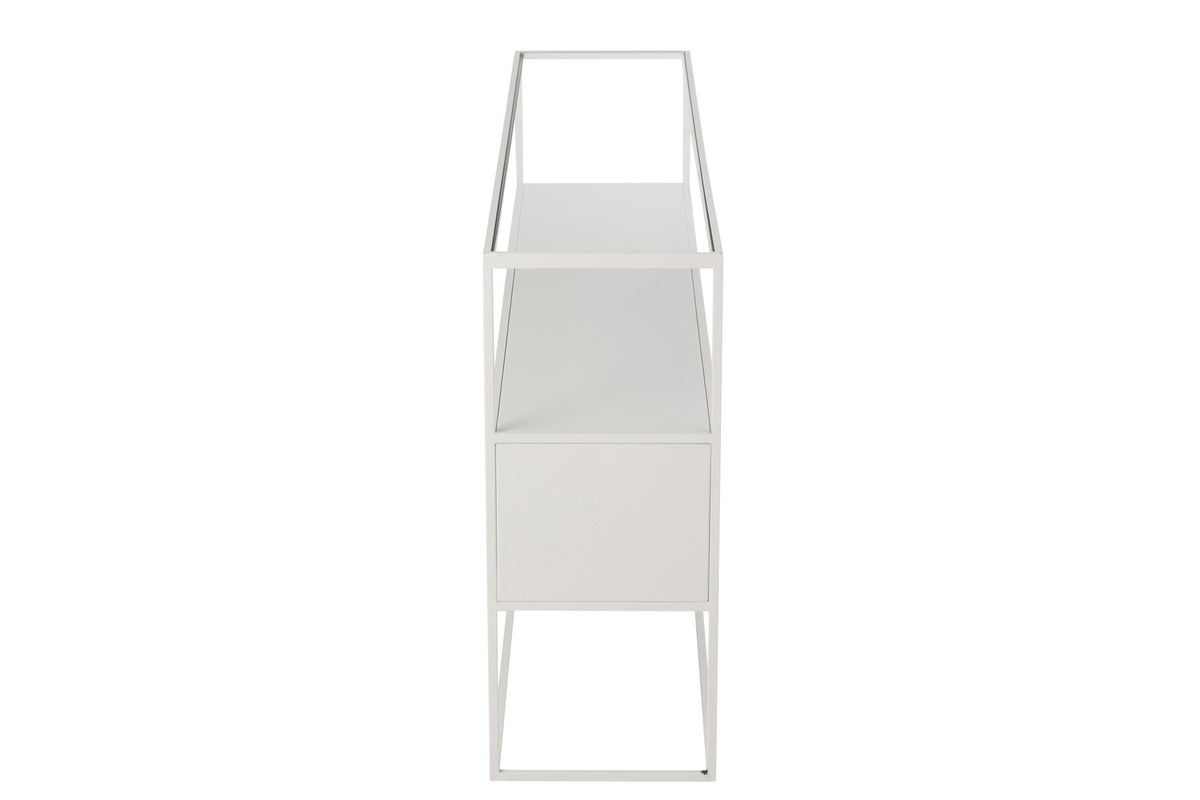 Console Métal Verre Blanche