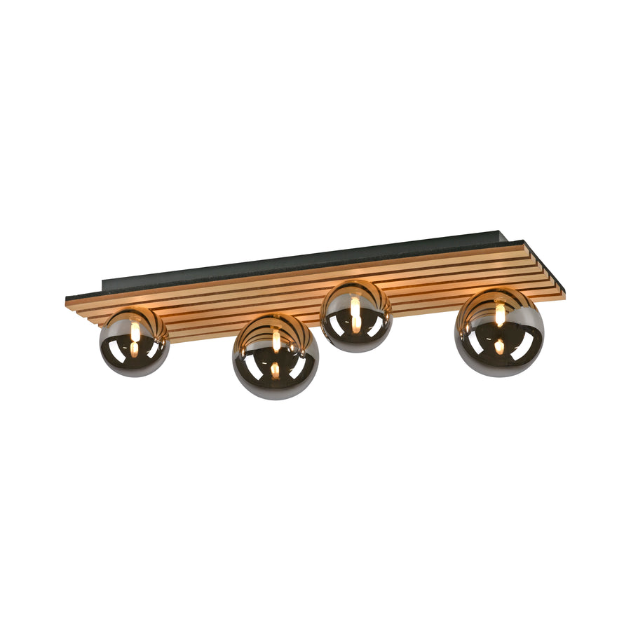 Plafonnier Green Stika 4 lumières bois