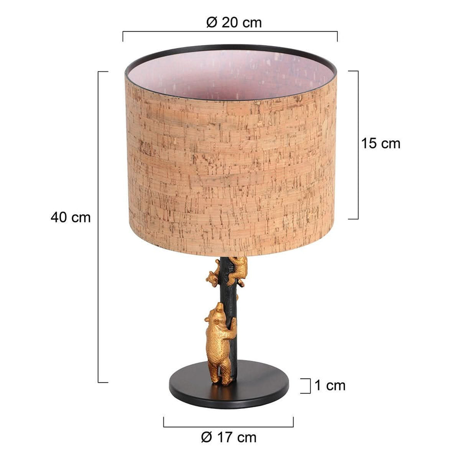 Schéma coté du luminaire, hauteur quarante centimètres et diamètres indiqués