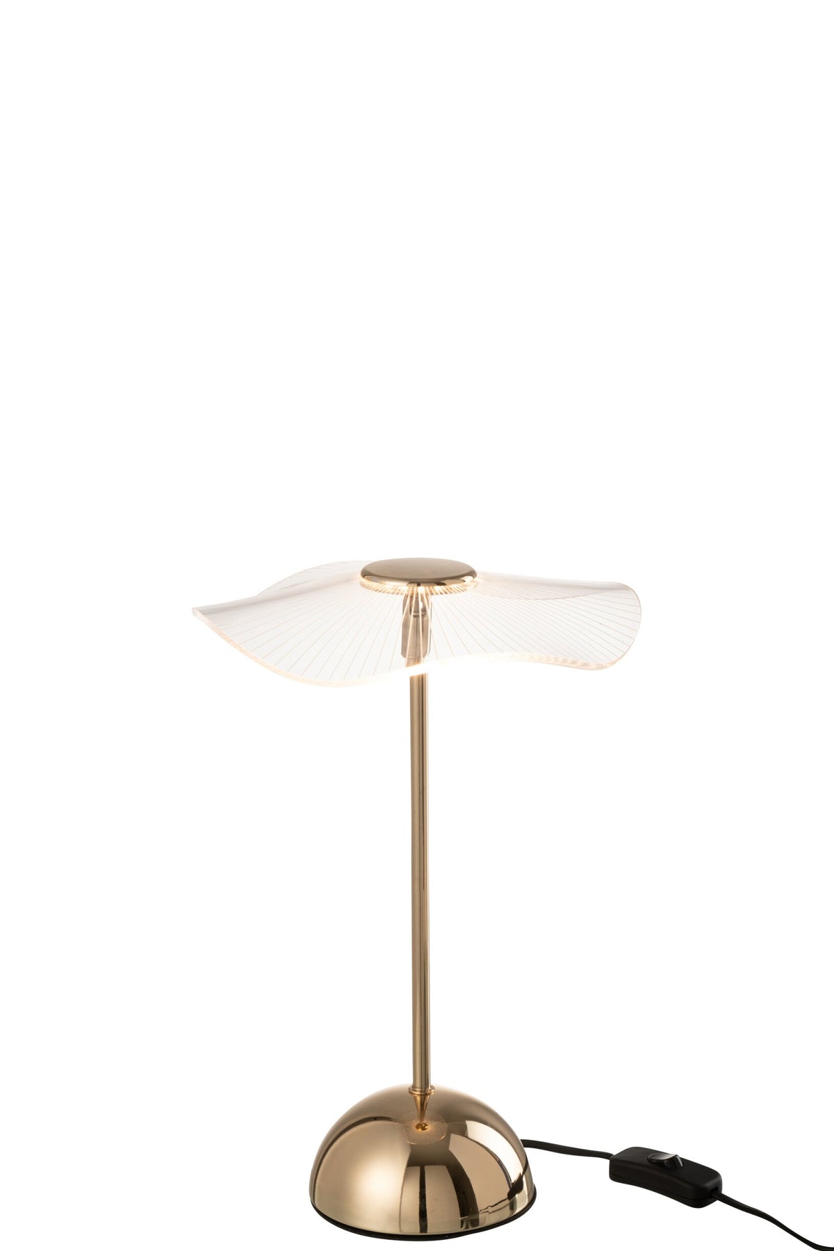 Lampe à poser LED fleur en métal doré, petit modèle