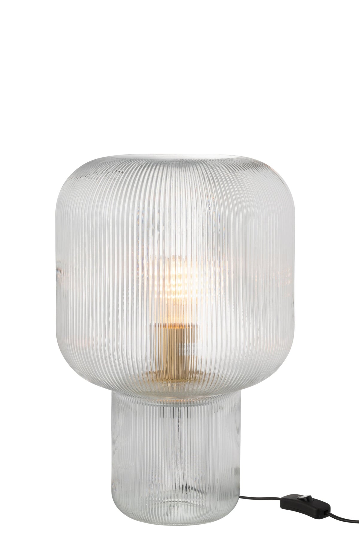 Lampe à poser en verre strié, H 42 cm