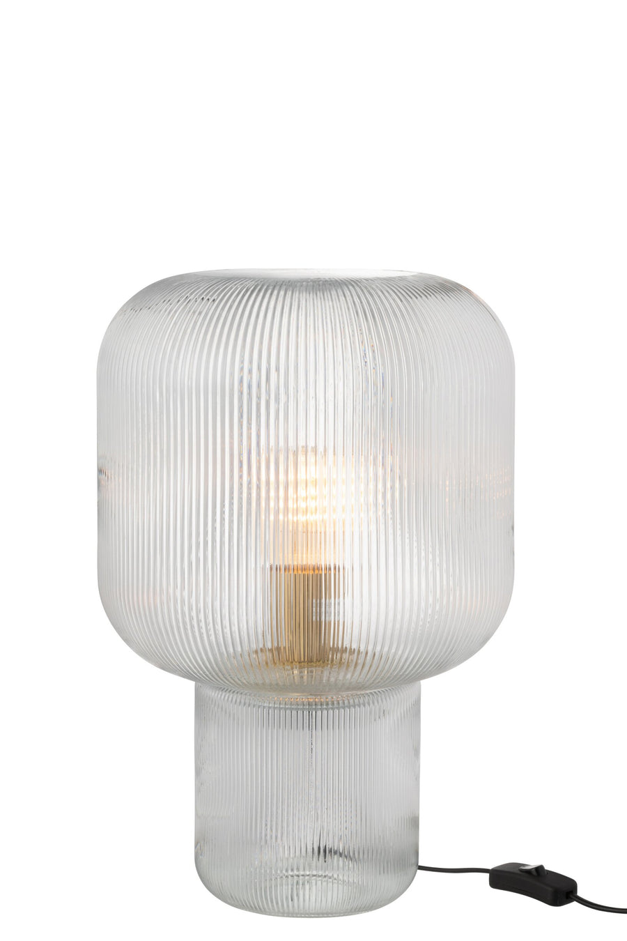 Lampe à poser en verre strié, H 42 cm