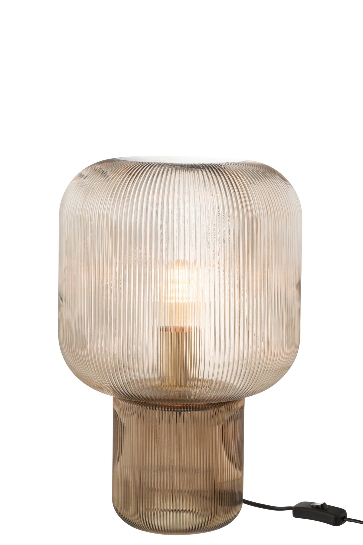 Lampe à poser en verre strié, H 42 cm