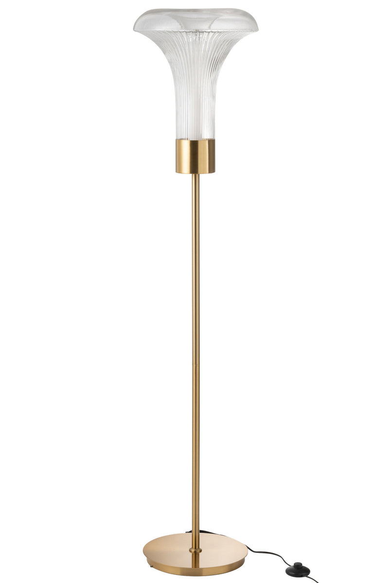 LED-Solarlampe Metall Gold Glas