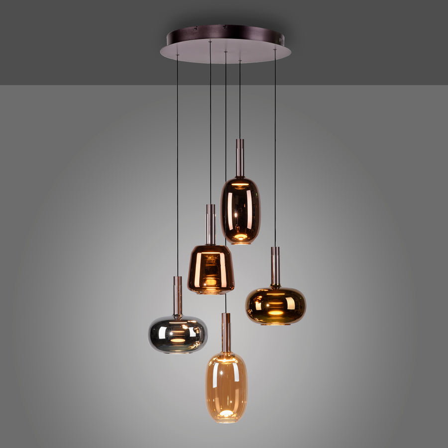Suspension Irides multicolore, verre, L 55 cm
