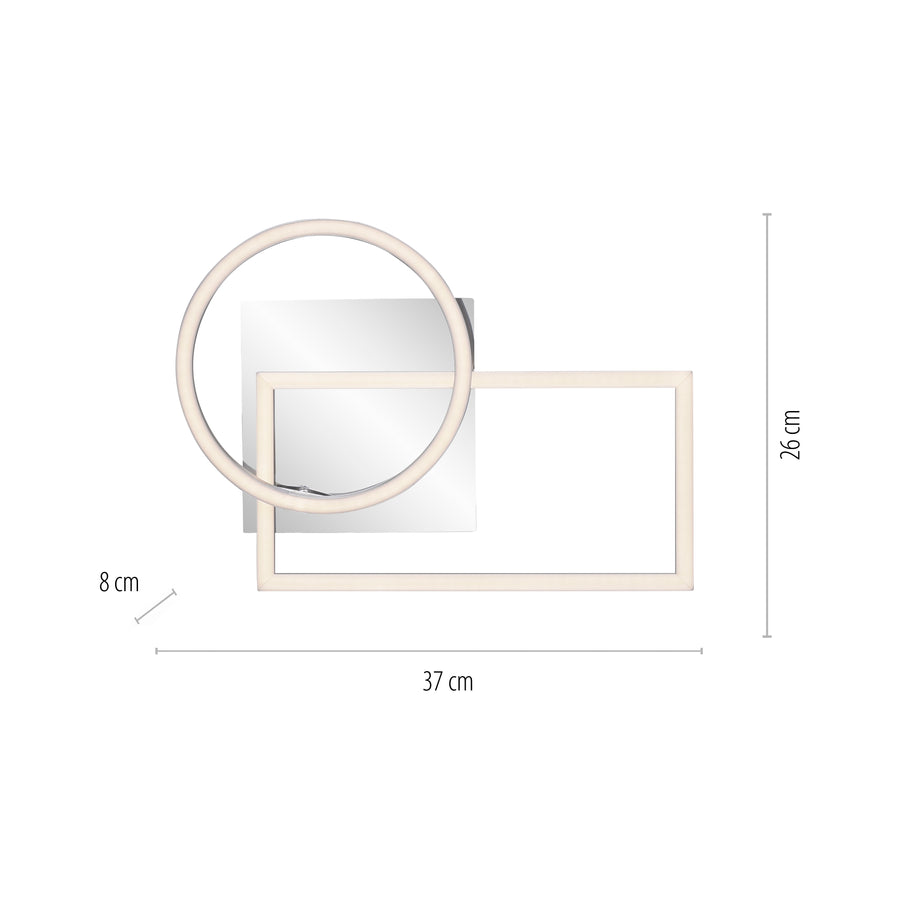 Plafonnier Iven acier, L 26 cm