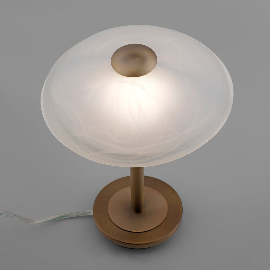 Lampe à poser Enova laiton vieilli, verre