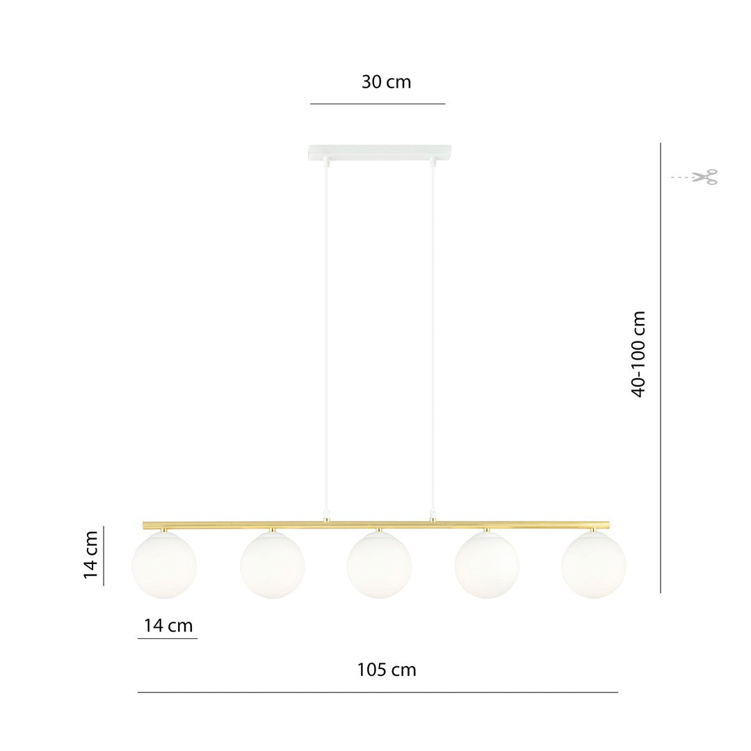 Schéma coté indiquant 105 cm de large, 40 à 100 cm de hauteur