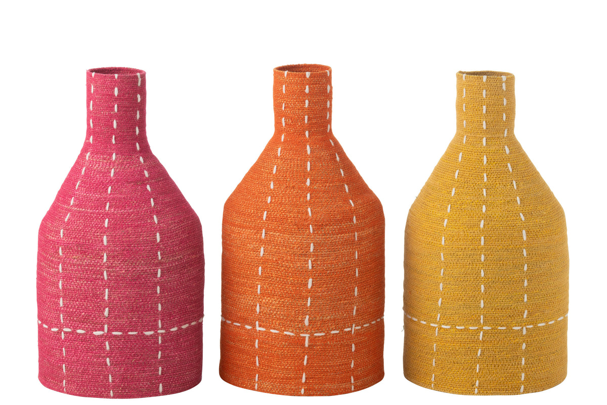Vase Flasche Streifen Seegras sortiert