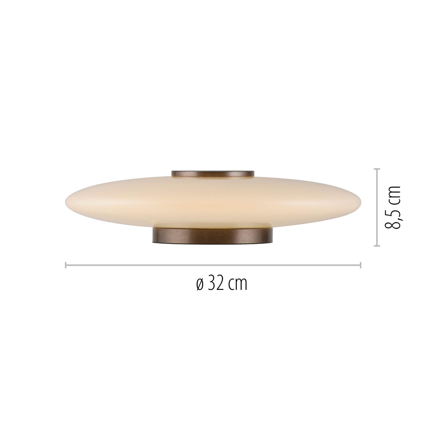 Lampe à poser Pure Vitrum marron, verre