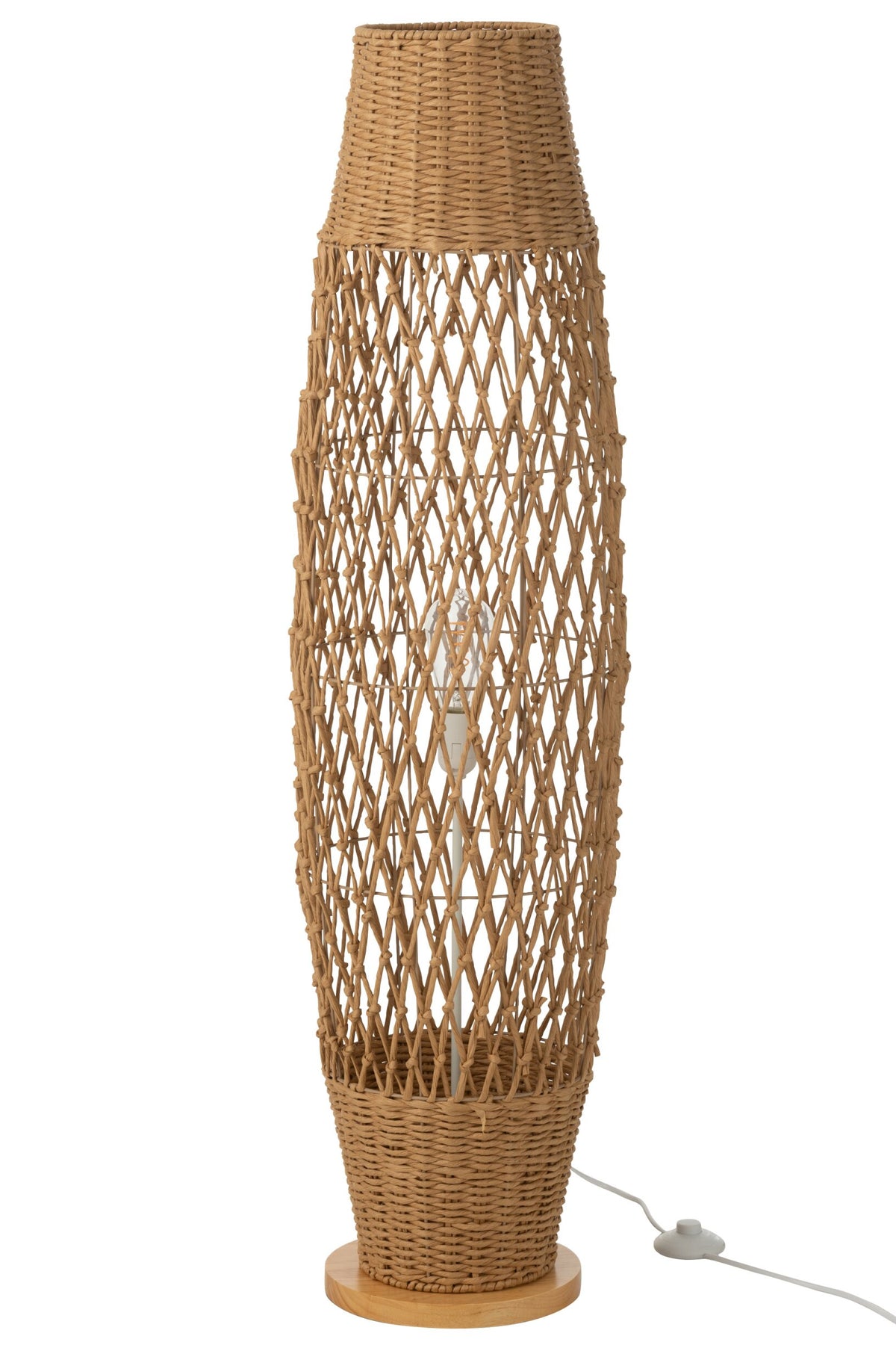 Lampadaire en métal torsadé naturel foncé
