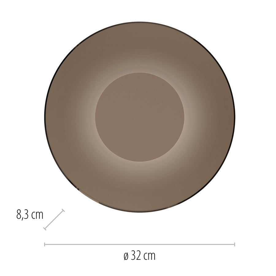 Applique murale Pure Moon marron, verre