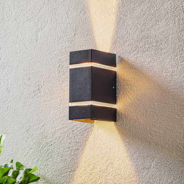 Applique d'extérieur LED d'ext. Cremona en aluminium, anthracite, hauteur 19,5 cm, IP54