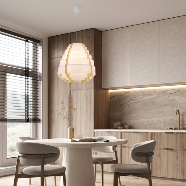 Suspension Nagoja beige, bois