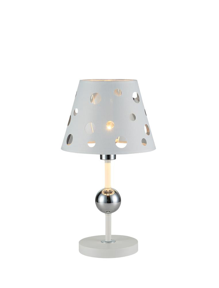 Lampe à poser Batley blanche, tissu