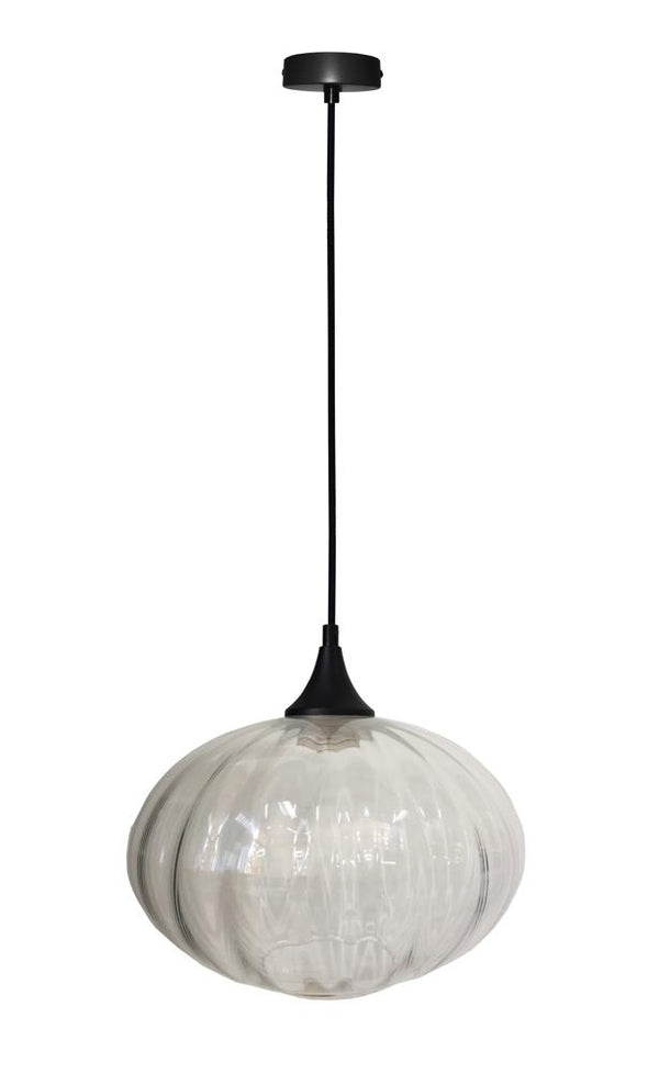 Suspension Exeter noire, verre, L 26,5 cm