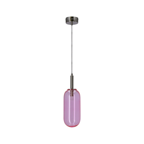 Suspension LED Fiuggi rose, verre