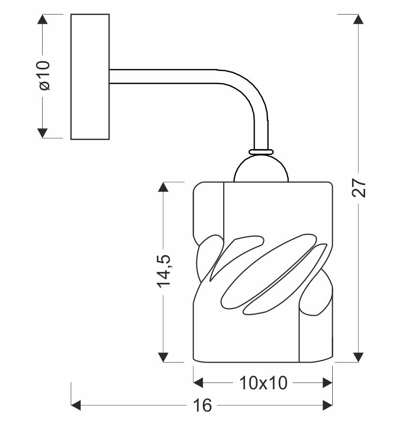 Applique murale Felis fumée, verre