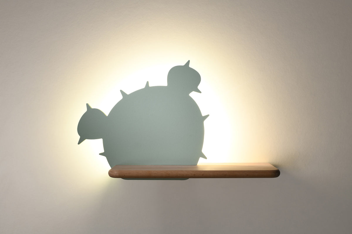 Applique murale LED Cactus 3 pour chambre d'enfant verte, bois