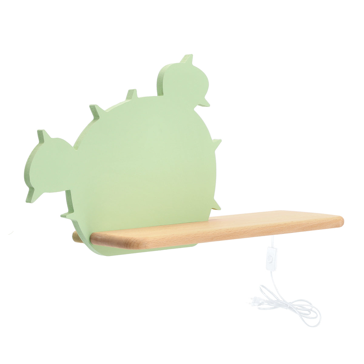 Applique murale LED Cactus 3 pour chambre d'enfant, bois