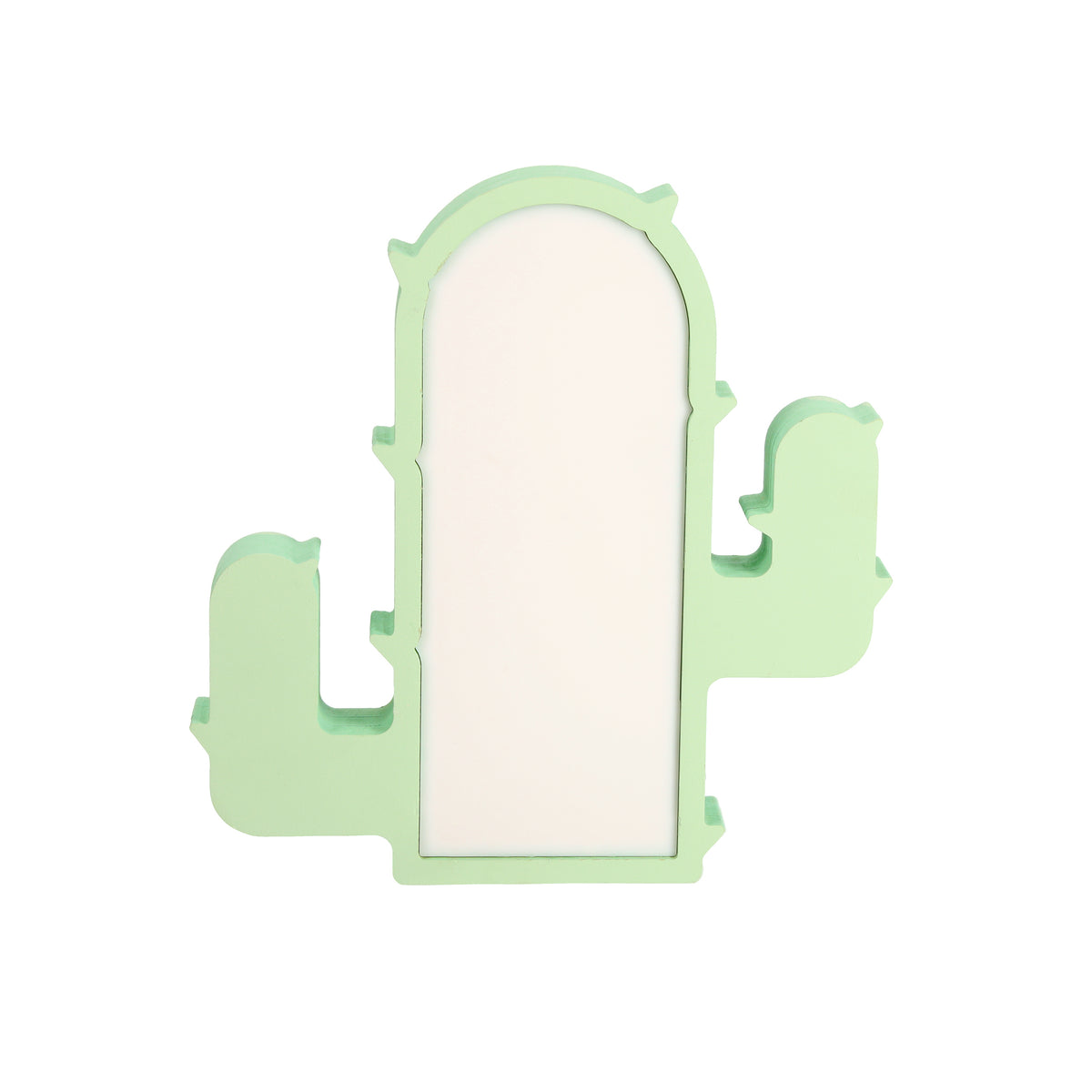 Lampe cactus verte de face, diffuseur blanc lumineux intégré, fond neutre.
