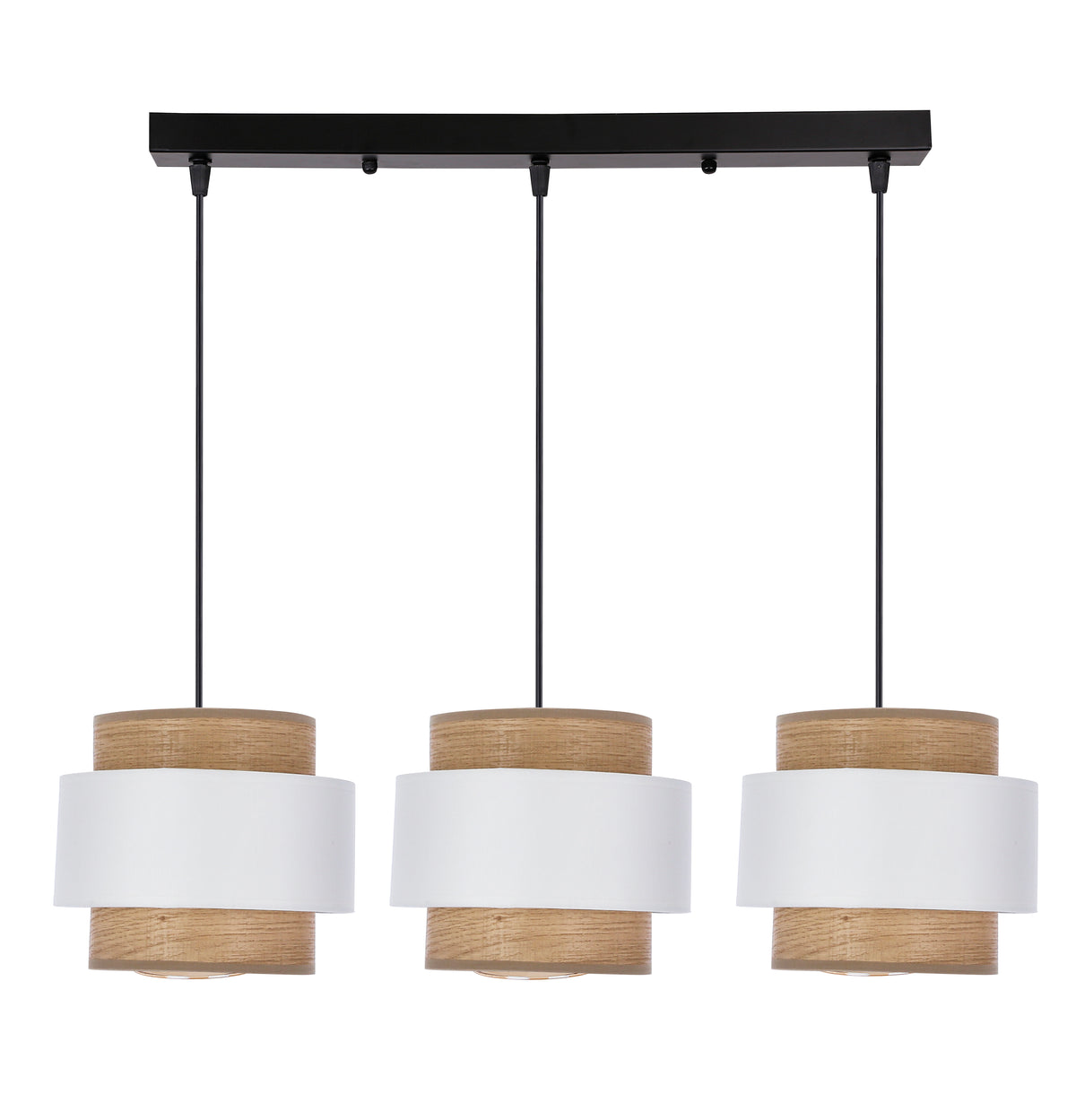 Suspension Forni 3 lumières marron, tissu