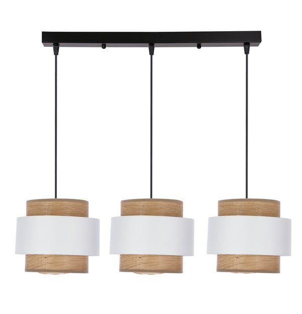 Suspension Forni 3 lumières marron, tissu