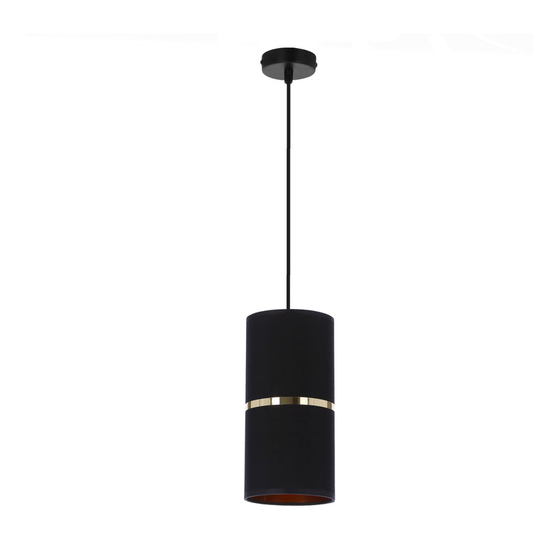 Suspension Gina noire et dorée, tissu