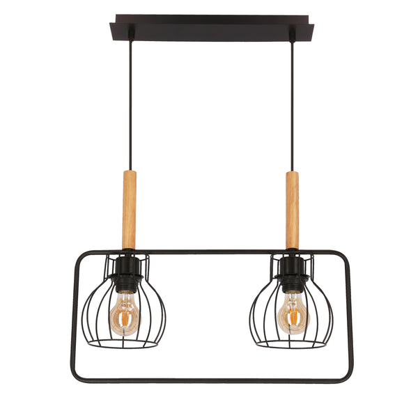Suspension Franita 2 lumières noire