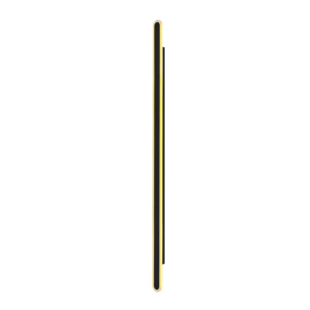 Applique murale LED Stick noire vue de face sur fond blanc