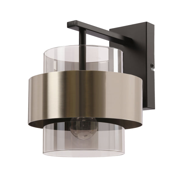 Applique murale Spiega nickel satiné, verre