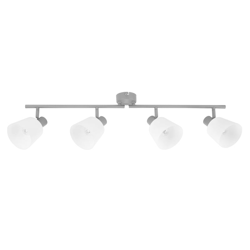 Plafonnier Ginko 4 lumières gris, verre