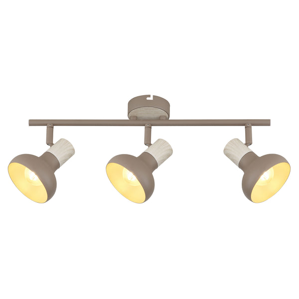 Plafonnier Puerto 3 lumières marron, L 53 cm