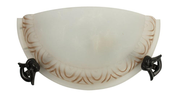 Plafonnier Gio laiton vieilli, verre, H 15 cm