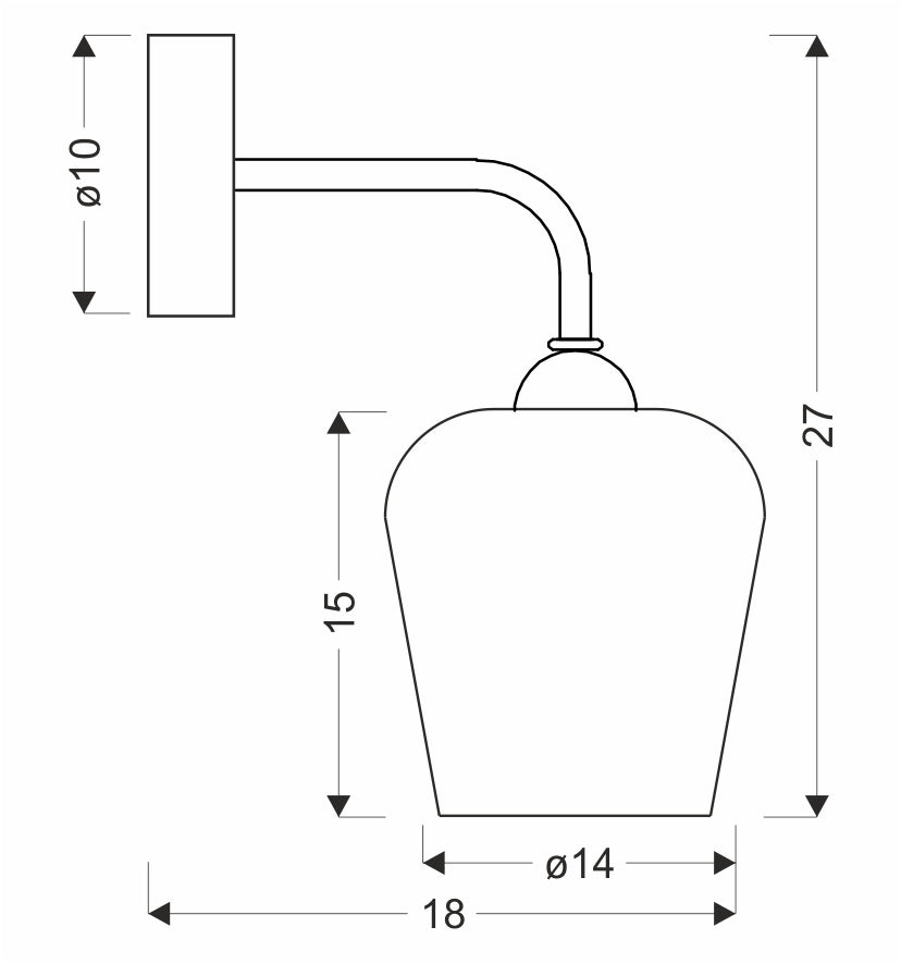 Applique murale Krista noire, verre