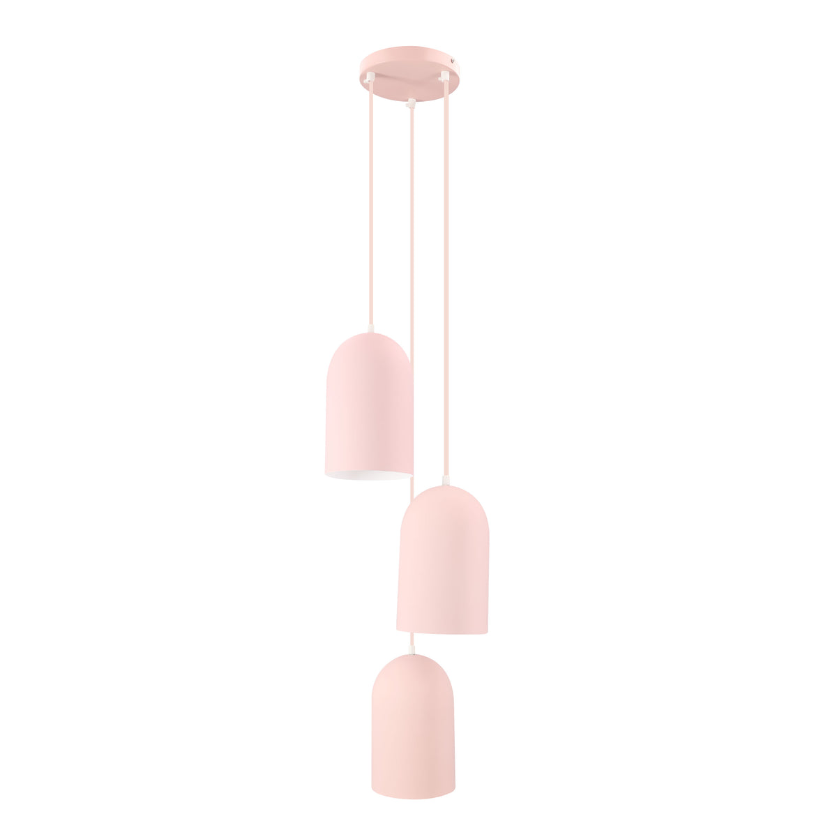 Suspension Oss 3 lumières rose