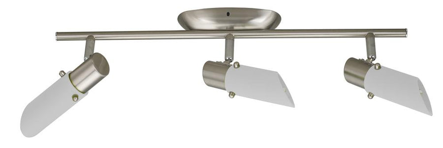 Plafonnier Trendi 3 lumières nickel satiné, verre
