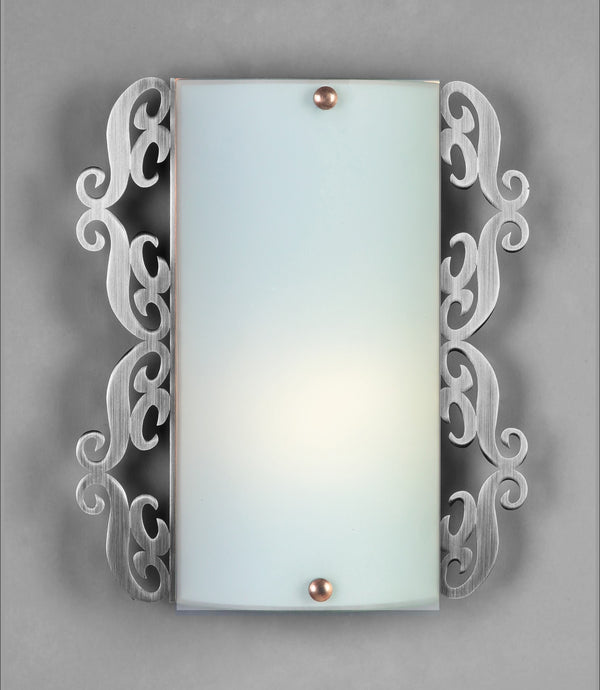 Applique murale Casablanca nickel satiné, verre