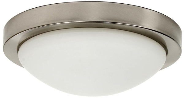 Plafonnier Roda 2 lumières nickel satiné, verre