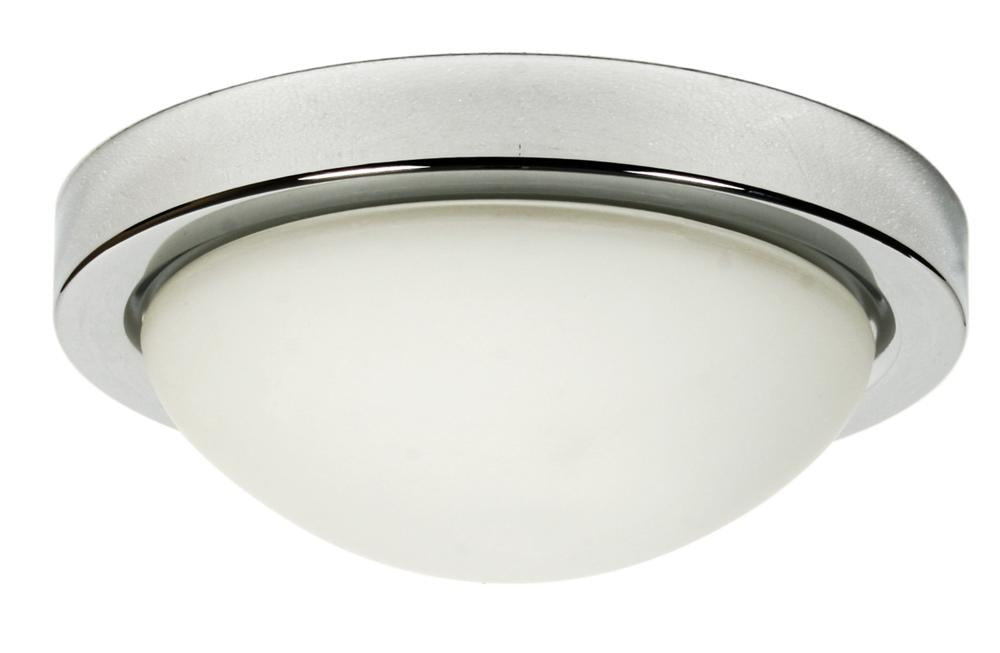 Plafonnier Roda 2 lumières chromé, verre (réf. 11-74044)
