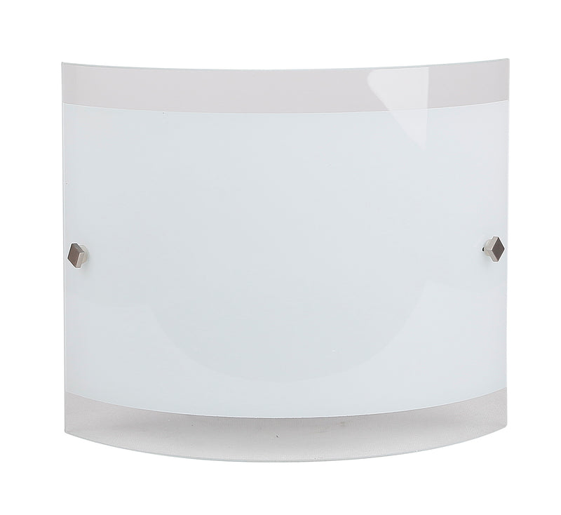 Applique murale Nova Plate nickel satiné, verre, H 25 cm