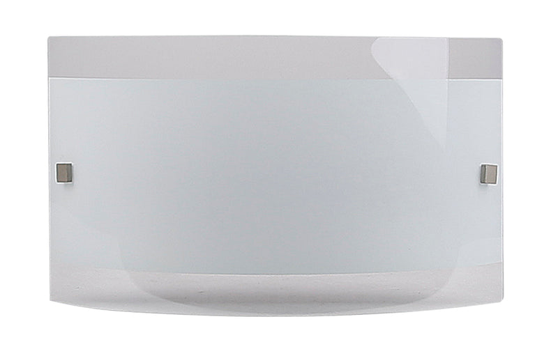 Applique murale Nova Plate nickel satiné, verre, H 17 cm